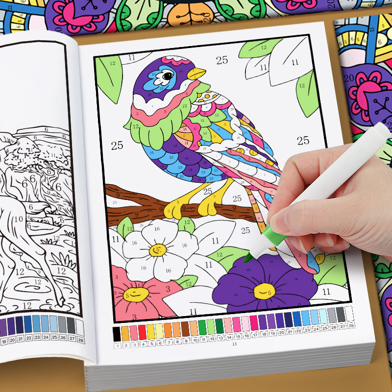 Food And Snacks Coloring Book - Livro de Colorir por Número para