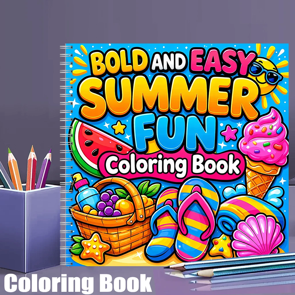 Food And Snacks Coloring Book - Livro de Colorir Diversão de Verão