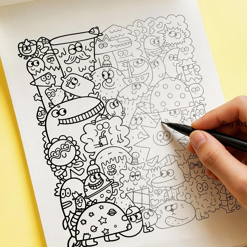 Livro de desenhos para alívio  - Food And Snacks Coloring Book avaliação e preço