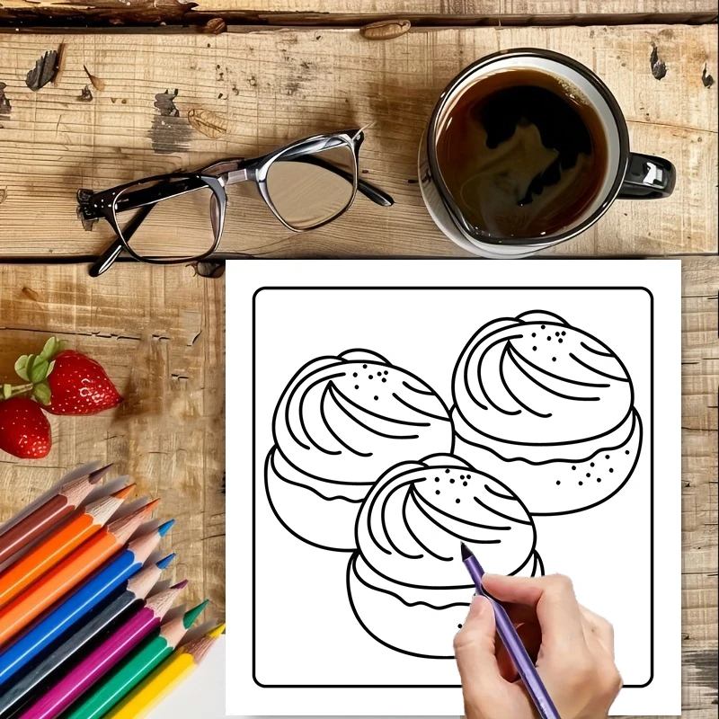 Livro de Colorir Fácil: Sobrem - Food And Snacks Coloring Book avaliação e preço
