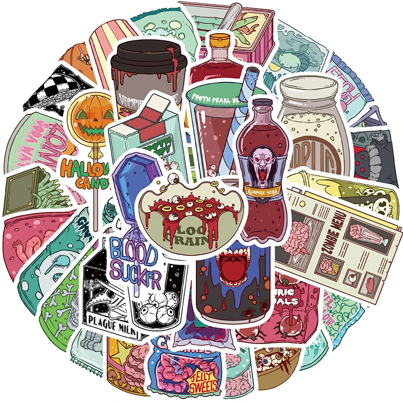 50 Adesivos de Comida Zumbi, D - Zombie Snacks avaliação e preço